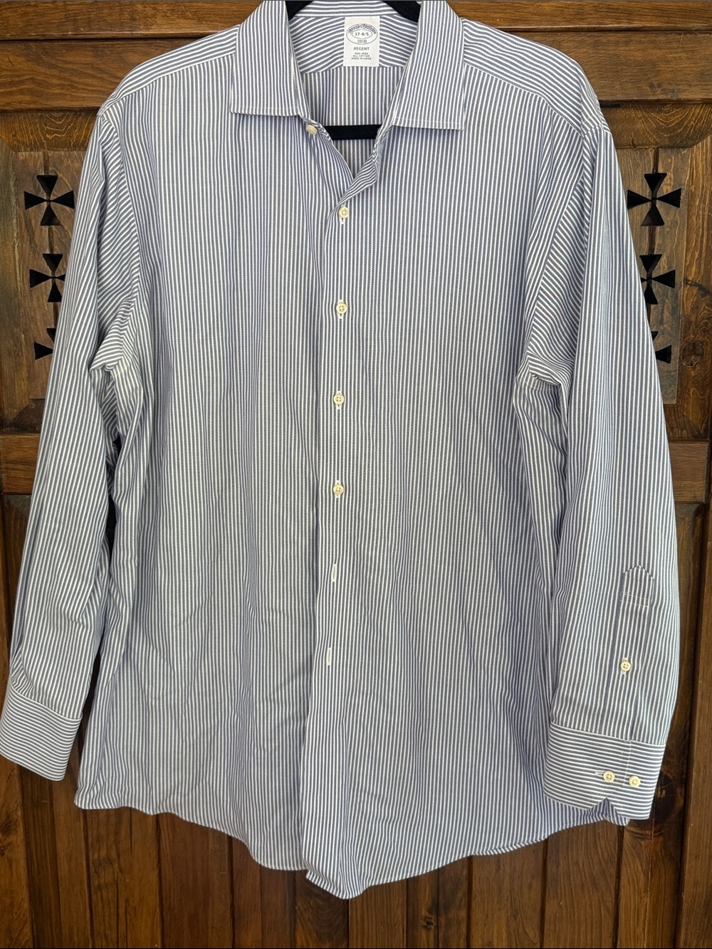 Brooks Brothers Blue and White Pinstripe Dress Shirt